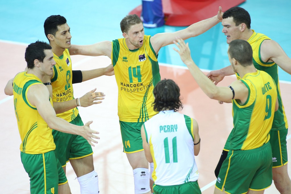 Australia players celebrate – Volleywood